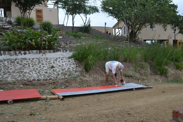 Painting roof panels